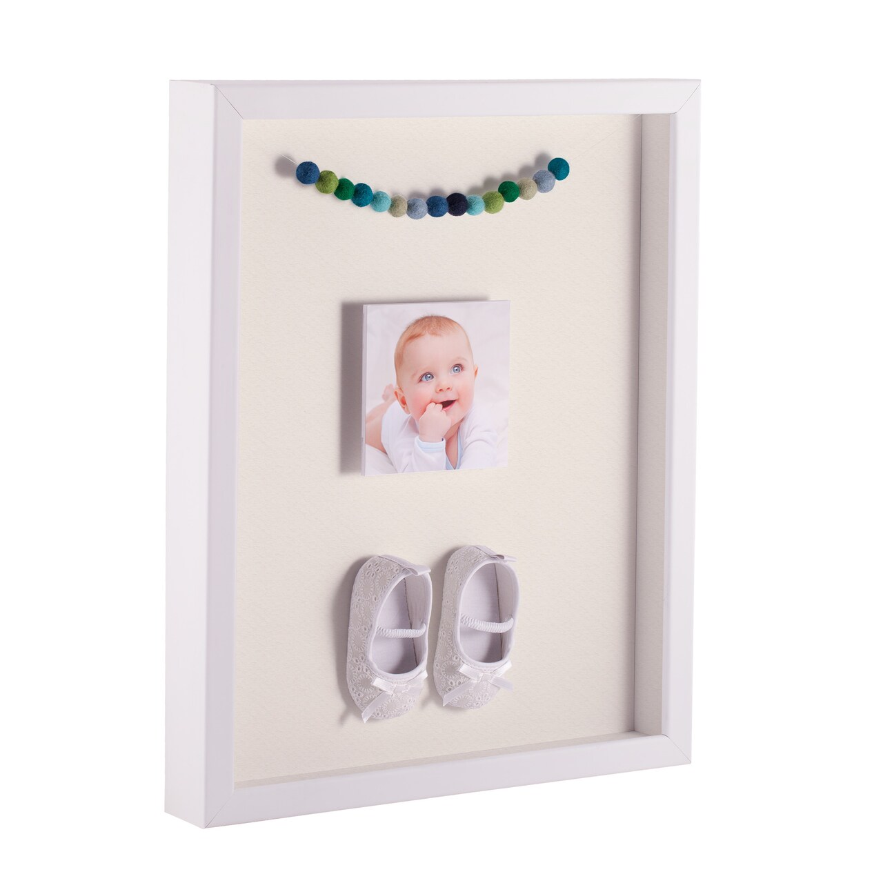 ArtToFrames 20x24 Inch Shadow Box Picture Frame, with a Satin White 1.00" Wide Shadowbox frame and Super White Mat Backing (4655)